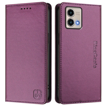 Motorola Moto G Stylus 5G 2023 Dual-Folded Magnetic Suction RFID Blocking PU Leather Wallet Phone Case with Card Slots, Cash Pocket, Kickstand, Full Protective Flip Cover
