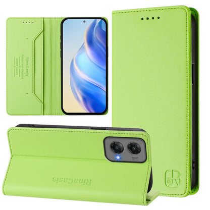 Motorola Moto G Stylus 5G 2024 Dual-Folded Magnetic Suction RFID Blocking PU Leather Wallet Phone Case with Card Slots, Cash Pocket, Kickstand, Full Protective Flip Cover