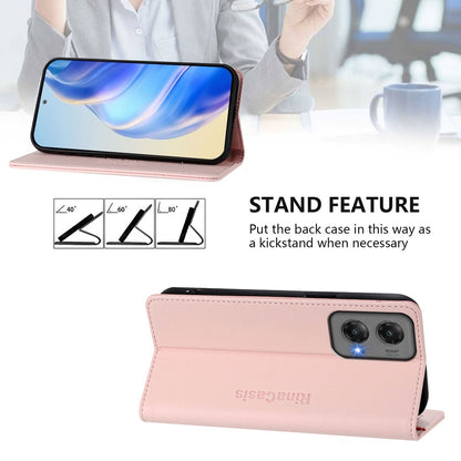 Motorola Moto G Stylus 5G 2024 Dual-Folded Magnetic Suction RFID Blocking PU Leather Wallet Phone Case with Card Slots, Cash Pocket, Kickstand, Full Protective Flip Cover