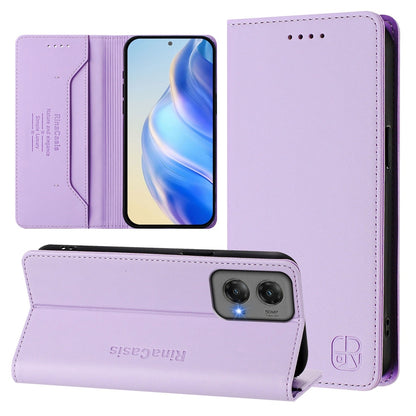 Motorola Moto G Stylus 5G 2024 Dual-Folded Magnetic Suction RFID Blocking PU Leather Wallet Phone Case with Card Slots, Cash Pocket, Kickstand, Full Protective Flip Cover