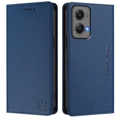 Motorola Moto G Stylus 5G 2024 Dual-Folded Magnetic Suction RFID Blocking PU Leather Wallet Phone Case with Card Slots, Cash Pocket, Kickstand, Full Protective Flip Cover