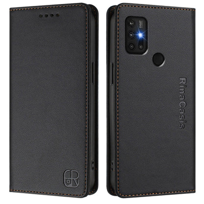 Motorola Moto G20 Dual-Folded Magnetic Suction RFID Blocking PU Leather Wallet Phone Case with Card Slots, Cash Pocket, Kickstand, Full Protective Flip Cover