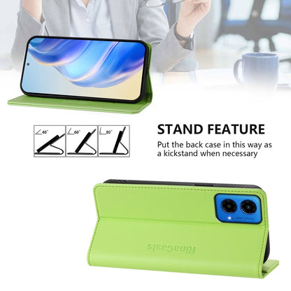 Motorola Moto G45 5G Dual-Folded Magnetic Suction RFID Blocking PU Leather Wallet Phone Case with Card Slots, Cash Pocket, Kickstand, Full Protective Flip Cover