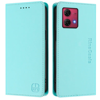 Motorola Moto G84 Dual-Folded Magnetic Suction RFID Blocking PU Leather Wallet Phone Case with Card Slots, Cash Pocket, Kickstand, Full Protective Flip Cover
