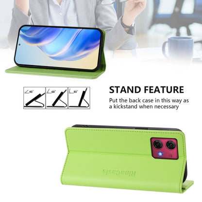 Motorola Moto G84 Dual-Folded Magnetic Suction RFID Blocking PU Leather Wallet Phone Case with Card Slots, Cash Pocket, Kickstand, Full Protective Flip Cover