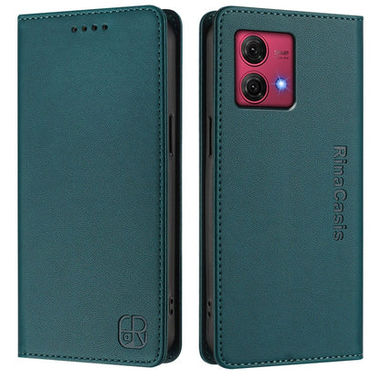 Motorola Moto G84 Dual-Folded Magnetic Suction RFID Blocking PU Leather Wallet Phone Case with Card Slots, Cash Pocket, Kickstand, Full Protective Flip Cover
