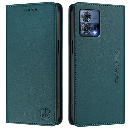 Motorola Moto S30 Pro Dual-Folded Magnetic Suction RFID Blocking PU Leather Wallet Phone Case with Card Slots, Cash Pocket, Kickstand, Full Protective Flip Cover