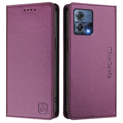 Motorola Moto S30 Pro Dual-Folded Magnetic Suction RFID Blocking PU Leather Wallet Phone Case with Card Slots, Cash Pocket, Kickstand, Full Protective Flip Cover