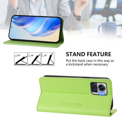 Motorola Moto X30 Pro Dual-Folded Magnetic Suction RFID Blocking PU Leather Wallet Phone Case with Card Slots, Cash Pocket, Kickstand, Full Protective Flip Cover