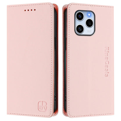 Honor 60 SE Dual-Folded Magnetic Suction RFID Blocking PU Leather Wallet Phone Case with Card Slots, Cash Pocket, Kickstand, Full Protective Flip Cover
