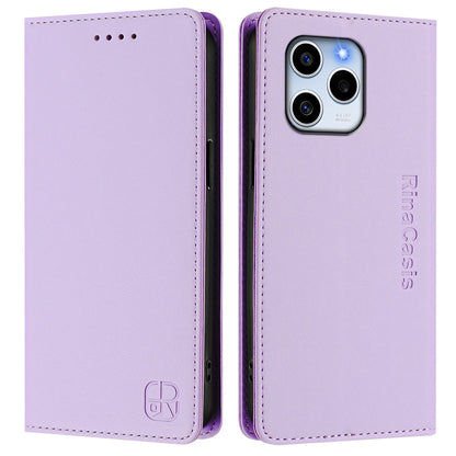 Honor 60 SE Dual-Folded Magnetic Suction RFID Blocking PU Leather Wallet Phone Case with Card Slots, Cash Pocket, Kickstand, Full Protective Flip Cover
