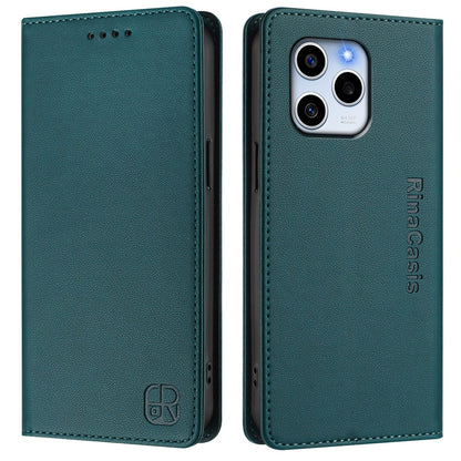 Honor 60 SE Dual-Folded Magnetic Suction RFID Blocking PU Leather Wallet Phone Case with Card Slots, Cash Pocket, Kickstand, Full Protective Flip Cover