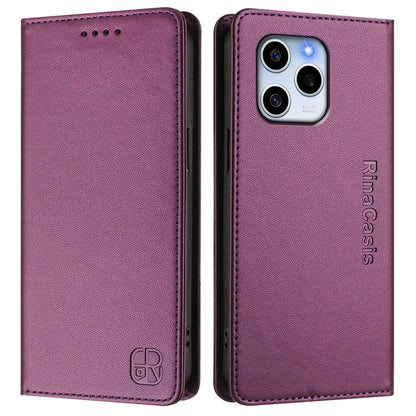 Honor 60 SE Dual-Folded Magnetic Suction RFID Blocking PU Leather Wallet Phone Case with Card Slots, Cash Pocket, Kickstand, Full Protective Flip Cover