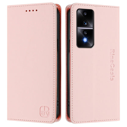 Honor 80 GT Dual-Folded Magnetic Suction RFID Blocking PU Leather Wallet Phone Case with Card Slots, Cash Pocket, Kickstand, Full Protective Flip Cover