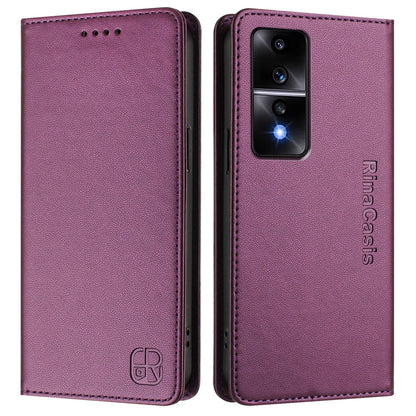 Honor 80 GT Dual-Folded Magnetic Suction RFID Blocking PU Leather Wallet Phone Case with Card Slots, Cash Pocket, Kickstand, Full Protective Flip Cover