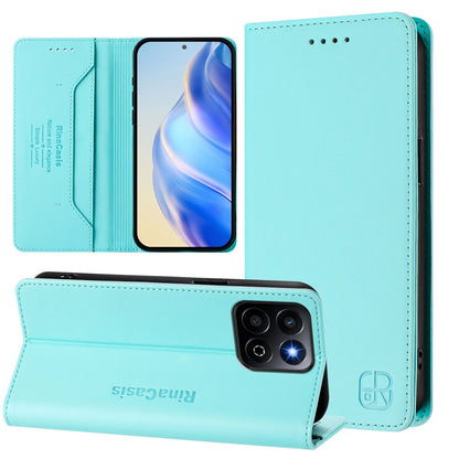 Honor 200 Smart Dual-Folded Magnetic Suction RFID Blocking PU Leather Wallet Phone Case with Card Slots, Cash Pocket, Kickstand, Full Protective Flip Cover