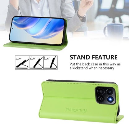 Honor 200 Smart Dual-Folded Magnetic Suction RFID Blocking PU Leather Wallet Phone Case with Card Slots, Cash Pocket, Kickstand, Full Protective Flip Cover