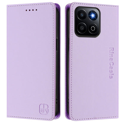 Honor 200 Smart Dual-Folded Magnetic Suction RFID Blocking PU Leather Wallet Phone Case with Card Slots, Cash Pocket, Kickstand, Full Protective Flip Cover