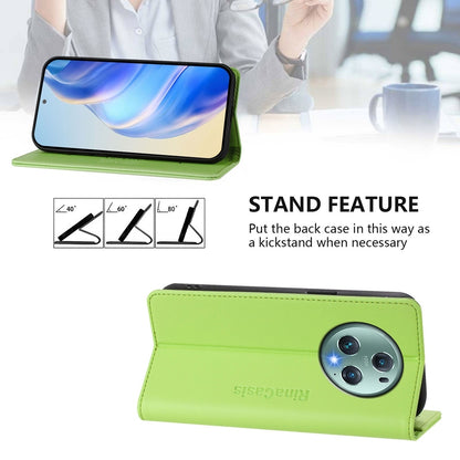 Honor Magic5 Pro Dual-Folded Magnetic Suction RFID Blocking PU Leather Wallet Phone Case with Card Slots, Cash Pocket, Kickstand, Full Protective Flip Cover