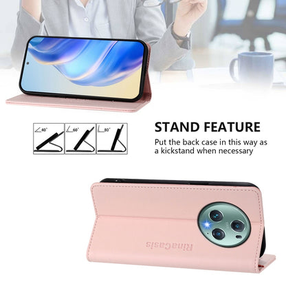 Honor Magic5 Pro Dual-Folded Magnetic Suction RFID Blocking PU Leather Wallet Phone Case with Card Slots, Cash Pocket, Kickstand, Full Protective Flip Cover