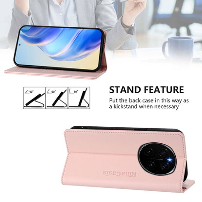 Honor Magic7 Dual-Folded Magnetic Suction RFID Blocking PU Leather Wallet Phone Case with Card Slots, Cash Pocket, Kickstand, Full Protective Flip Cover