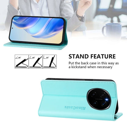 Honor Magic7 Pro Dual-Folded Magnetic Suction RFID Blocking PU Leather Wallet Phone Case with Card Slots, Cash Pocket, Kickstand, Full Protective Flip Cover