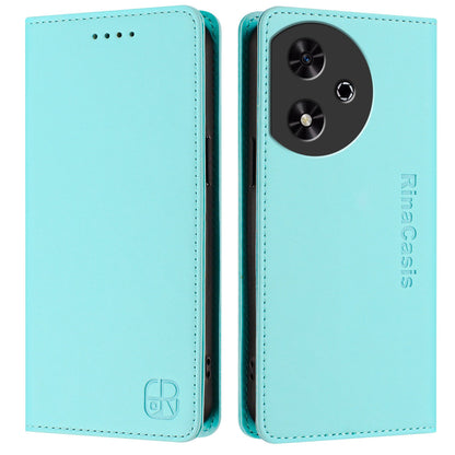 Honor Play 50 Dual-Folded Magnetic Suction RFID Blocking PU Leather Wallet Phone Case with Card Slots, Cash Pocket, Kickstand, Full Protective Flip Cover