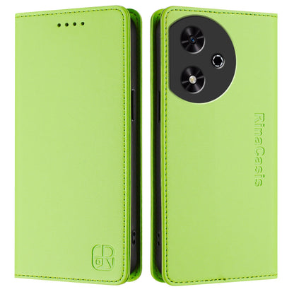 Honor Play 50 Dual-Folded Magnetic Suction RFID Blocking PU Leather Wallet Phone Case with Card Slots, Cash Pocket, Kickstand, Full Protective Flip Cover