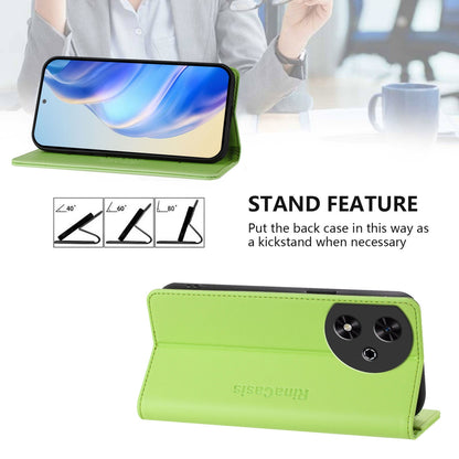 Honor Play 50 Dual-Folded Magnetic Suction RFID Blocking PU Leather Wallet Phone Case with Card Slots, Cash Pocket, Kickstand, Full Protective Flip Cover