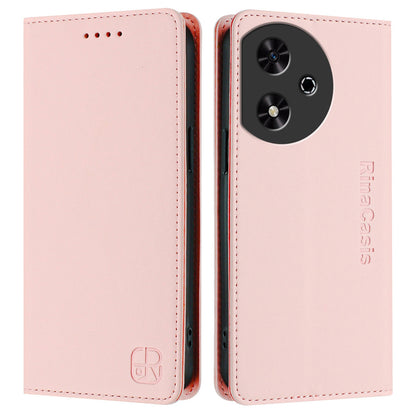Honor Play 50 Dual-Folded Magnetic Suction RFID Blocking PU Leather Wallet Phone Case with Card Slots, Cash Pocket, Kickstand, Full Protective Flip Cover