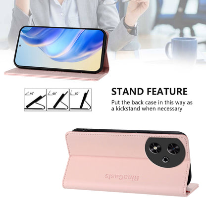 Honor Play 50 Dual-Folded Magnetic Suction RFID Blocking PU Leather Wallet Phone Case with Card Slots, Cash Pocket, Kickstand, Full Protective Flip Cover