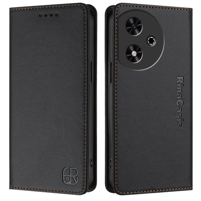 Honor Play 50 Dual-Folded Magnetic Suction RFID Blocking PU Leather Wallet Phone Case with Card Slots, Cash Pocket, Kickstand, Full Protective Flip Cover