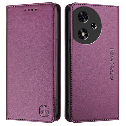 Honor Play 50 Dual-Folded Magnetic Suction RFID Blocking PU Leather Wallet Phone Case with Card Slots, Cash Pocket, Kickstand, Full Protective Flip Cover