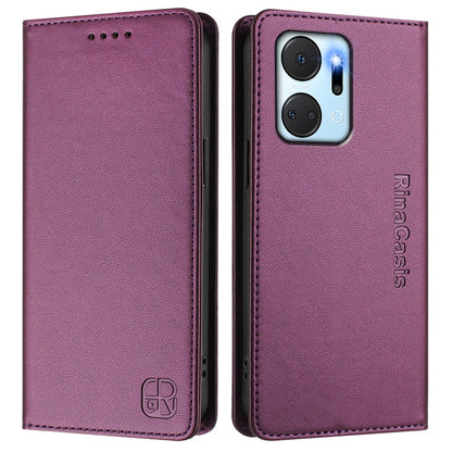 Honor Play7T Dual-Folded Magnetic Suction RFID Blocking PU Leather Wallet Phone Case with Card Slots, Cash Pocket, Kickstand, Full Protective Flip Cover