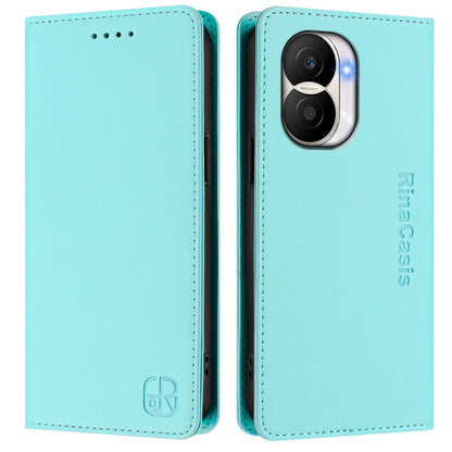 Honor X40i Dual-Folded Magnetic Suction RFID Blocking PU Leather Wallet Phone Case with Card Slots, Cash Pocket, Kickstand, Full Protective Flip Cover
