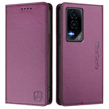 Honor GT Dual-Folded Magnetic Suction RFID Blocking PU Leather Wallet Phone Case with Card Slots, Cash Pocket, Kickstand, Full Protective Flip Cover