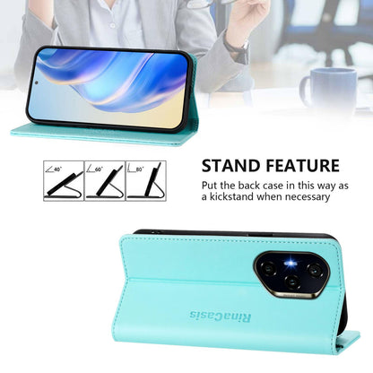 Honor 300 Ultra Dual-Folded Magnetic Suction RFID Blocking PU Leather Wallet Phone Case with Card Slots, Cash Pocket, Kickstand, Full Protective Flip Cover