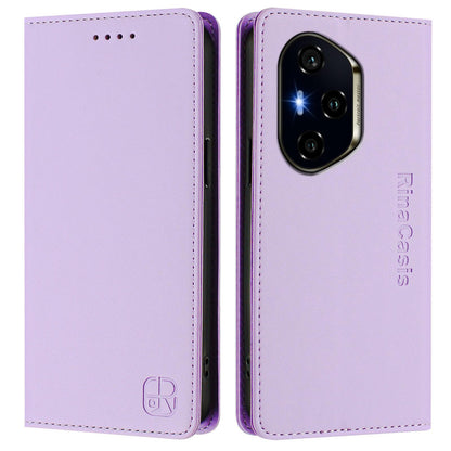 Honor 300 Ultra Dual-Folded Magnetic Suction RFID Blocking PU Leather Wallet Phone Case with Card Slots, Cash Pocket, Kickstand, Full Protective Flip Cover