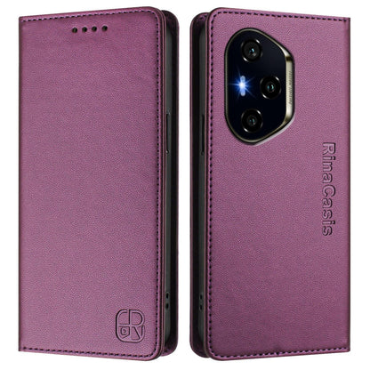 Honor 300 Ultra Dual-Folded Magnetic Suction RFID Blocking PU Leather Wallet Phone Case with Card Slots, Cash Pocket, Kickstand, Full Protective Flip Cover