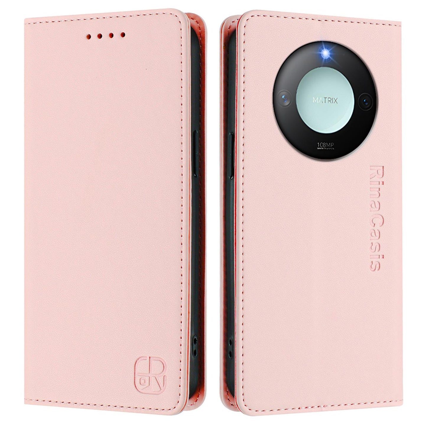 Honor X9c Smart Dual-Folded Magnetic Suction RFID Blocking PU Leather Wallet Phone Case with Card Slots, Cash Pocket, Kickstand, Full Protective Flip Cover