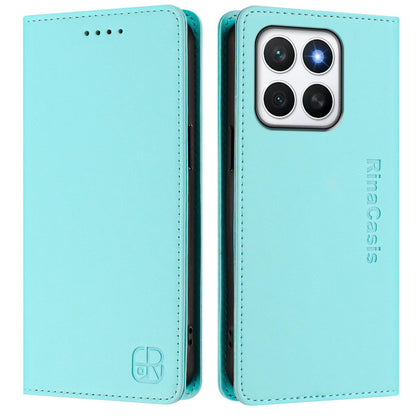 Honor X8c 4G Dual-Folded Magnetic Suction RFID Blocking PU Leather Wallet Phone Case with Card Slots, Cash Pocket, Kickstand, Full Protective Flip Cover
