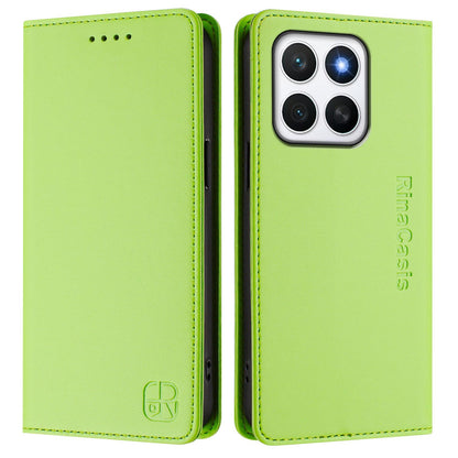 Honor X8c 4G Dual-Folded Magnetic Suction RFID Blocking PU Leather Wallet Phone Case with Card Slots, Cash Pocket, Kickstand, Full Protective Flip Cover