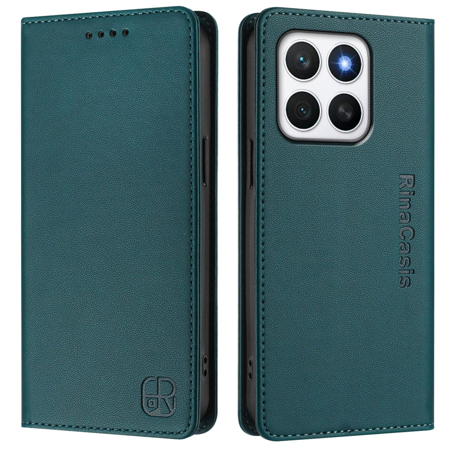 Honor X8c 4G Dual-Folded Magnetic Suction RFID Blocking PU Leather Wallet Phone Case with Card Slots, Cash Pocket, Kickstand, Full Protective Flip Cover
