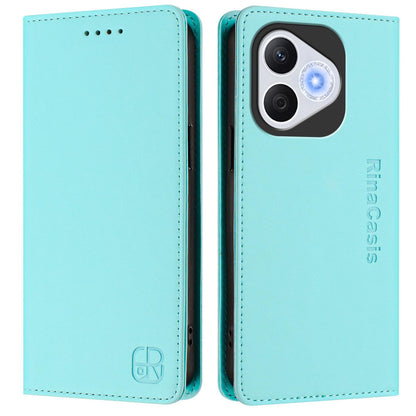 Honor 400 Lite Dual-Folded Magnetic Suction RFID Blocking PU Leather Wallet Phone Case with Card Slots, Cash Pocket, Kickstand, Full Protective Flip Cover