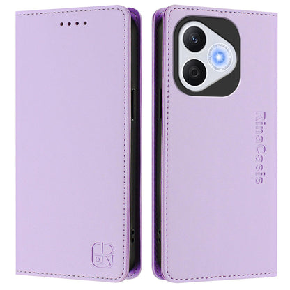 Honor 400 Lite Dual-Folded Magnetic Suction RFID Blocking PU Leather Wallet Phone Case with Card Slots, Cash Pocket, Kickstand, Full Protective Flip Cover