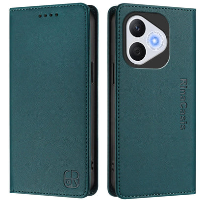 Honor 400 Lite Dual-Folded Magnetic Suction RFID Blocking PU Leather Wallet Phone Case with Card Slots, Cash Pocket, Kickstand, Full Protective Flip Cover