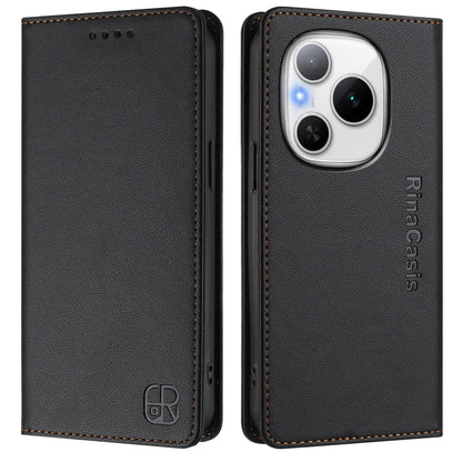 Honor Power Dual-Folded Magnetic Suction RFID Blocking PU Leather Wallet Phone Case with Card Slots, Cash Pocket, Kickstand, Full Protective Flip Cover