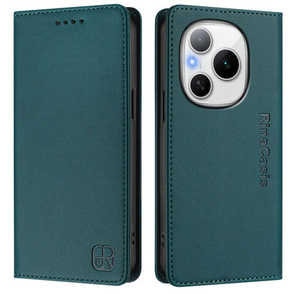 Honor Power Dual-Folded Magnetic Suction RFID Blocking PU Leather Wallet Phone Case with Card Slots, Cash Pocket, Kickstand, Full Protective Flip Cover