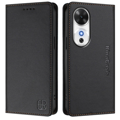 Honor Play 60 Dual-Folded Magnetic Suction RFID Blocking PU Leather Wallet Phone Case with Card Slots, Cash Pocket, Kickstand, Full Protective Flip Cover