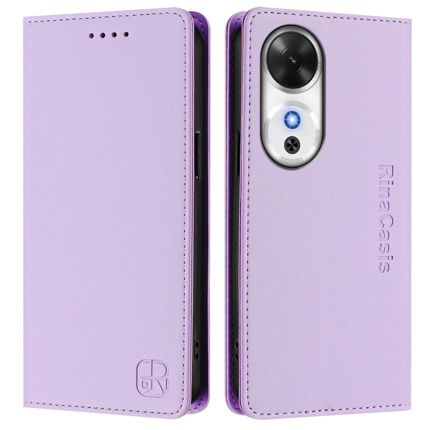 Honor Play 60 Dual-Folded Magnetic Suction RFID Blocking PU Leather Wallet Phone Case with Card Slots, Cash Pocket, Kickstand, Full Protective Flip Cover